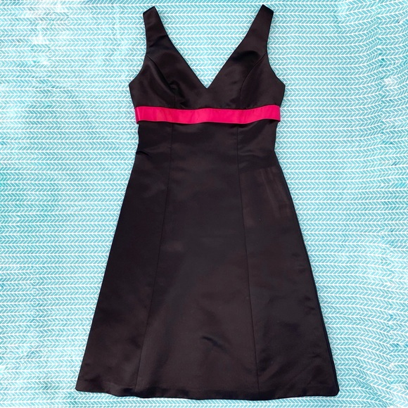 After Six Black Satin Sleeveless Midi Bridesmaid Prom Dress, 10 - Picture 12 of 16